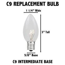 C9 - Light Blue - Ceramic (plastic) LED Replacement Bulbs - 25 Pack -Christmas Lights Series 0032953 c9 light blue ceramic plastic led replacement bulbs 25 pack