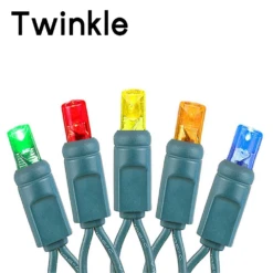 *NEW* True Twinkle LED Christmas Lights 50 LED Multi Color 25' Long Green Wire -Christmas Lights Series 0032959 new true twinkle led christmas lights 50 led multi color 25 long green wire