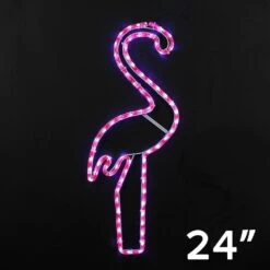 24" Pink Flamingo LED Rope Light Motif 8 24" Pink Flamingo LED Rope Light Motif -Christmas Lights Series 0032983 24 pink flamingo led rope light motif