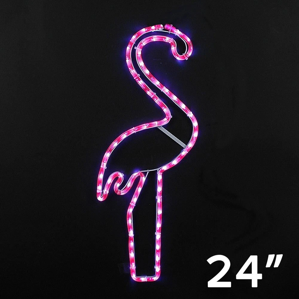 24" Pink Flamingo LED Rope Light Motif 4 24" Pink Flamingo LED Rope Light Motif - Image 4