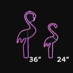 36" Pink Flamingo LED Rope Light Motif -Christmas Lights Series 0032985 36 pink flamingo led rope light motif
