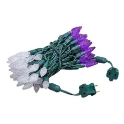Purple And Pure White 70 LED C6 Strawberry Mini Lights Commercial Grade Green Wire -Christmas Lights Series 0033030 purple and pure white 70 led c6 strawberry mini lights commercial grade green wire