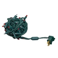 Commercial Grade Wide Angle 50 LED Red/Warm White 25' Long On Green Wire -Christmas Lights Series 0033097 commercial grade wide angle 50 led redwarm white 25 long on green wire