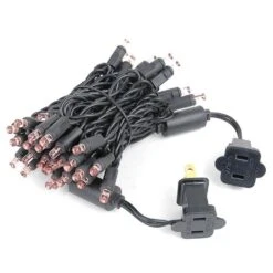 50 LED Pink LED Christmas Lights 11' Long On Black Wire -Christmas Lights Series 0033152 50 led pink led christmas lights 11 long on black wire