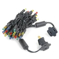 50 LED Multi LED Christmas Lights 11' Long On Black Wire -Christmas Lights Series 0033154 50 led multi led christmas lights 11 long on black wire