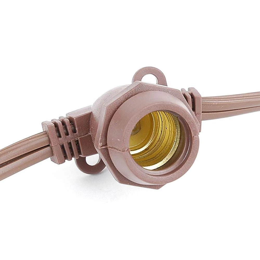 25' Brown Commercial Grade Stringer E17 Base Sockets 2 25' Brown Commercial Grade Stringer E17 Base Sockets - Image 2