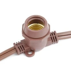 25' Brown Commercial Grade Stringer E17 Base Sockets 12 25' Brown Commercial Grade Stringer E17 Base Sockets -Christmas Lights Series 0033215 25 brown commercial grade stringer e17 base sockets