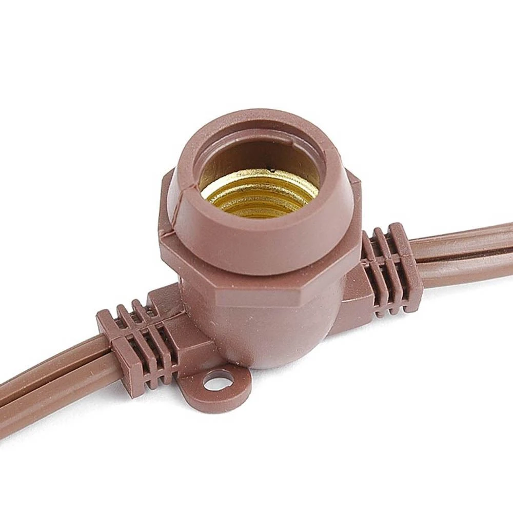 25' Brown Commercial Grade Stringer E17 Base Sockets 5 25' Brown Commercial Grade Stringer E17 Base Sockets - Image 5
