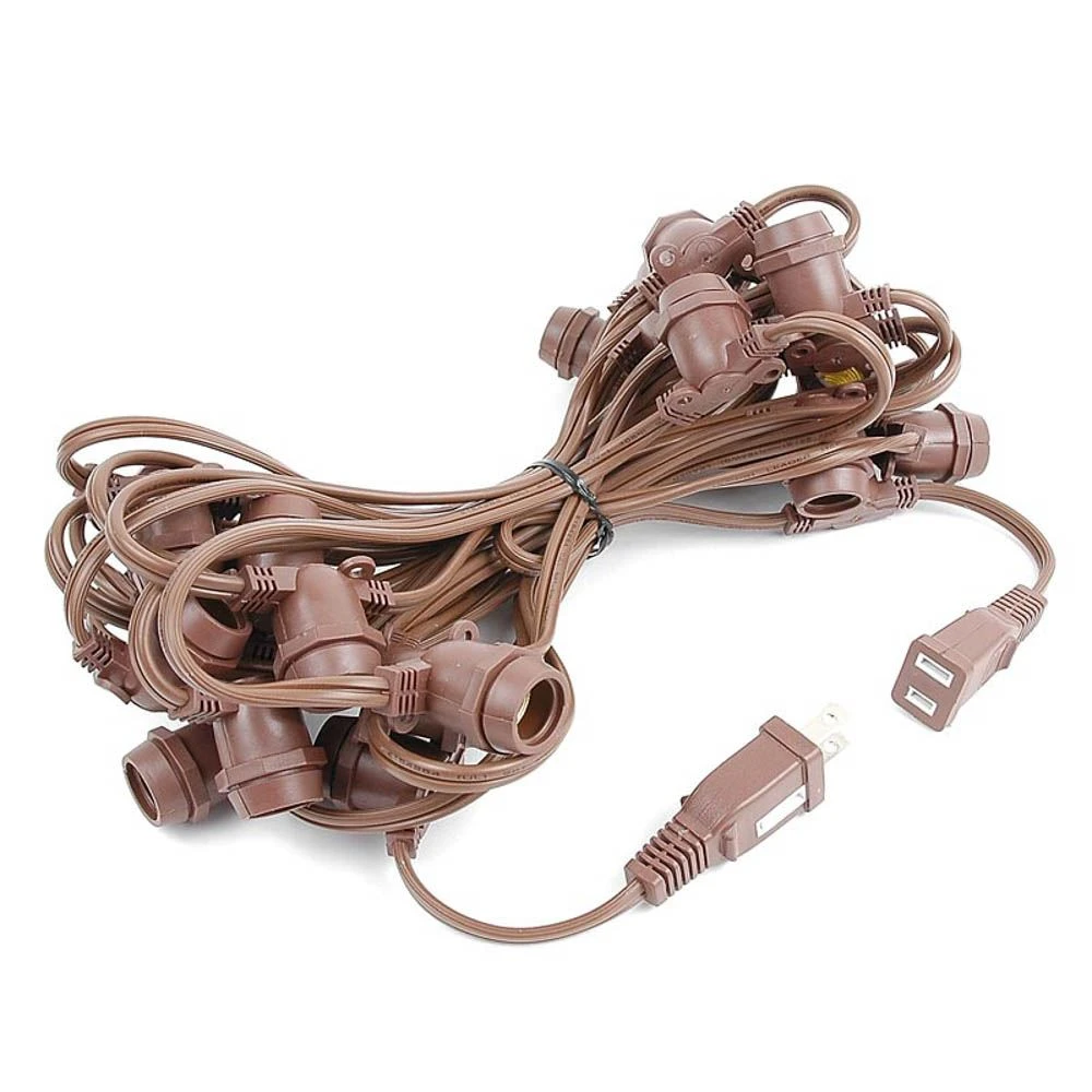 25' Brown Commercial Grade Stringer E17 Base Sockets 6 25' Brown Commercial Grade Stringer E17 Base Sockets - Image 6