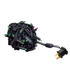 *NEW* True Twinkle LED Mini Lights 50 LED Purple & Lime 25' Long Black Wire -Christmas Lights Series 0033358 new true twinkle led mini lights 50 led purple lime 25 long black wire
