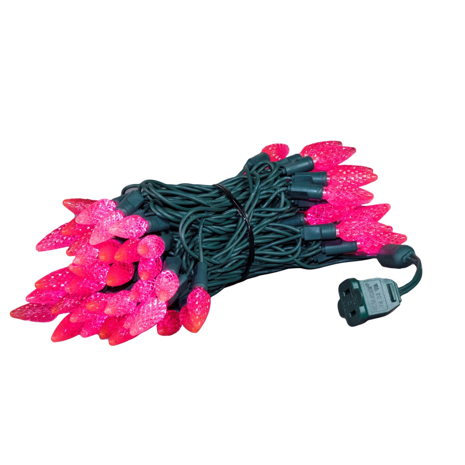 *NEW* True Twinkle Pink 70 LED C6 Strawberry Mini Lights Commercial Grade On Green Wire 2 *NEW* True Twinkle Pink 70 LED C6 Strawberry Mini Lights Commercial Grade On Green Wire - Image 2