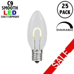 Warm White C9 U-Shaped LED Plastic Flex Filament Replacement Bulbs 25 Pack