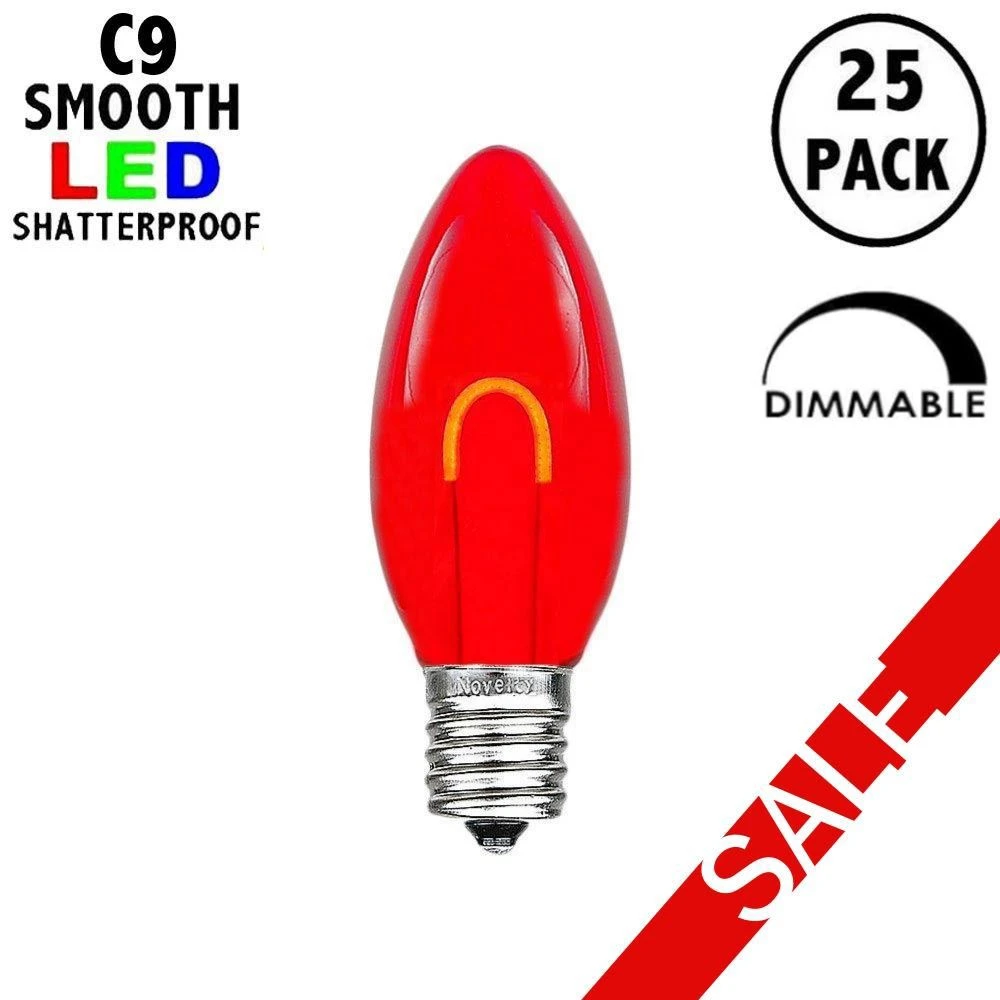 Red C9 U-Shaped LED Plastic Flex Filament Replacement Bulbs 25 Pack 1 Red C9 U-Shaped LED Plastic Flex Filament Replacement Bulbs 25 Pack
