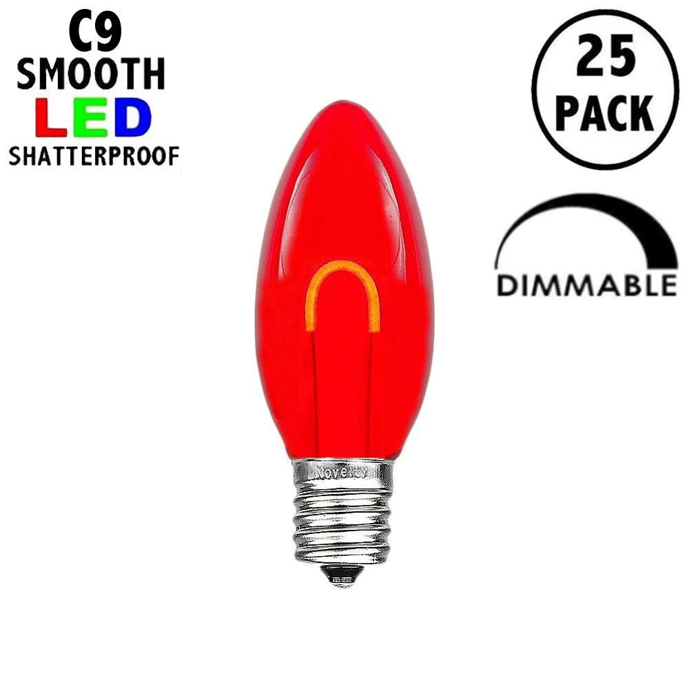 Red C9 U-Shaped LED Plastic Flex Filament Replacement Bulbs 25 Pack 2 Red C9 U-Shaped LED Plastic Flex Filament Replacement Bulbs 25 Pack - Image 2