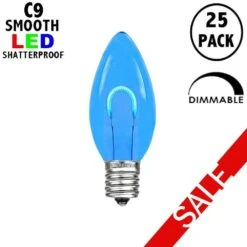 Blue C9 U-Shaped LED Plastic Flex Filament Replacement Bulbs 25 Pack