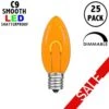 Amber C9 U-Shaped LED Plastic Flex Filament Replacement Bulbs 25 Pack