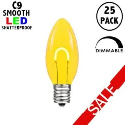 Yellow C9 U-Shaped LED Plastic Flex Filament Replacement Bulbs 25 Pack