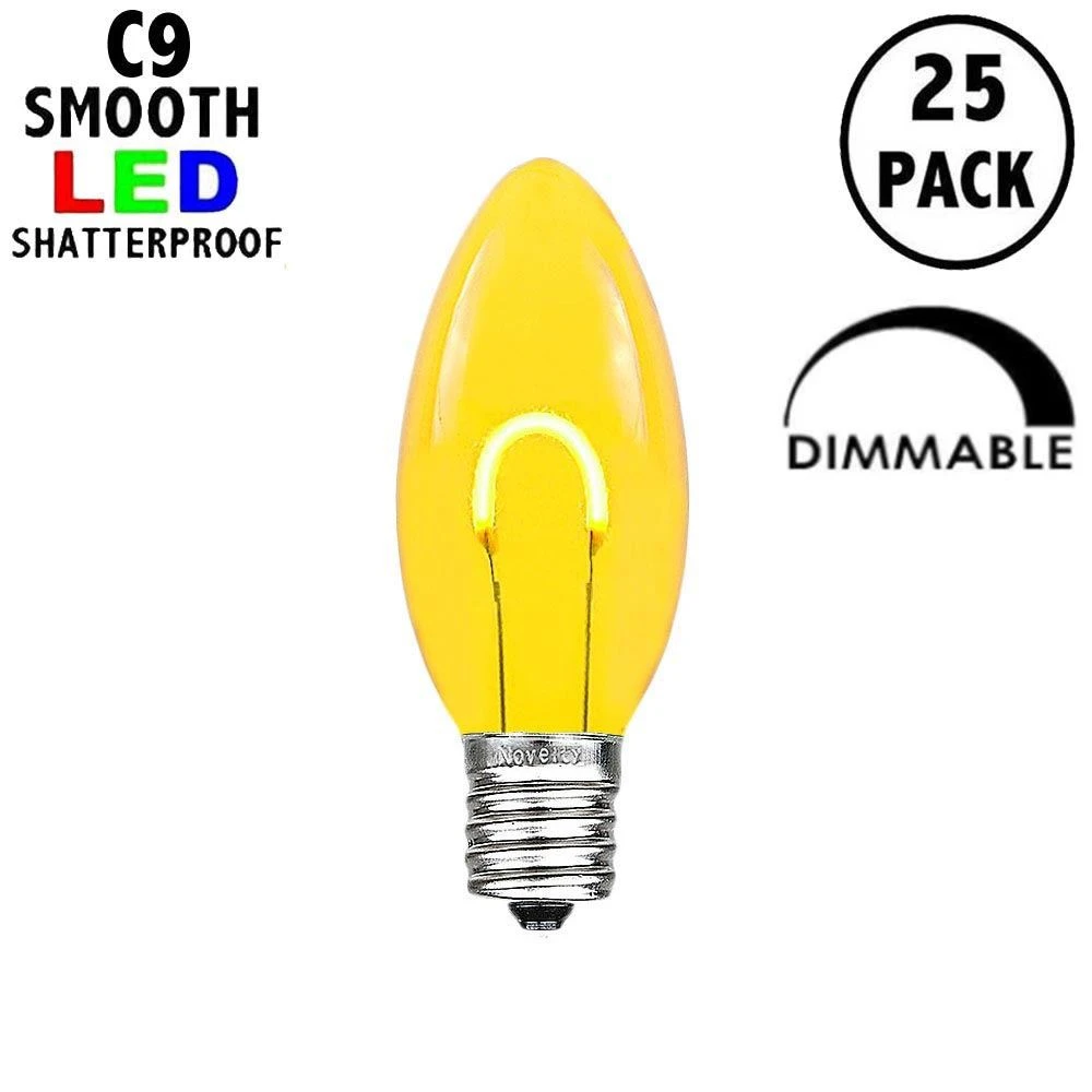 Yellow C9 U-Shaped LED Plastic Flex Filament Replacement Bulbs 25 Pack 2 Yellow C9 U-Shaped LED Plastic Flex Filament Replacement Bulbs 25 Pack - Image 2