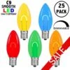 Multi C9 U-Shaped LED Plastic Flex Filament Replacement Bulbs 25 Pack