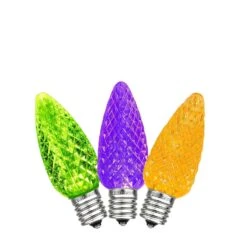 Lime/Purple/Orange C7 LED Replacement Bulbs 25 Pack -Christmas Lights Series 0033506 limepurpleorange c7 led replacement bulbs 25 pack