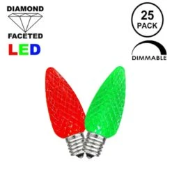 Red/Green C7 LED Replacement Bulbs 25 Pack