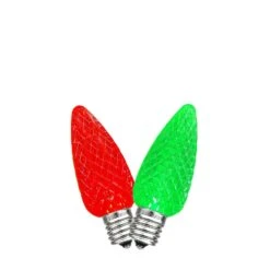 Red/Green C7 LED Replacement Bulbs 25 Pack -Christmas Lights Series 0033509 redgreen c7 led replacement bulbs 25 pack