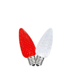 Red/Pure White C7 LED Replacement Bulbs 25 Pack -Christmas Lights Series 0033512 redpure white c7 led replacement bulbs 25 pack