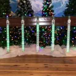 12" LED Cascading Meteor Starfall Tube Green Pack Of 5