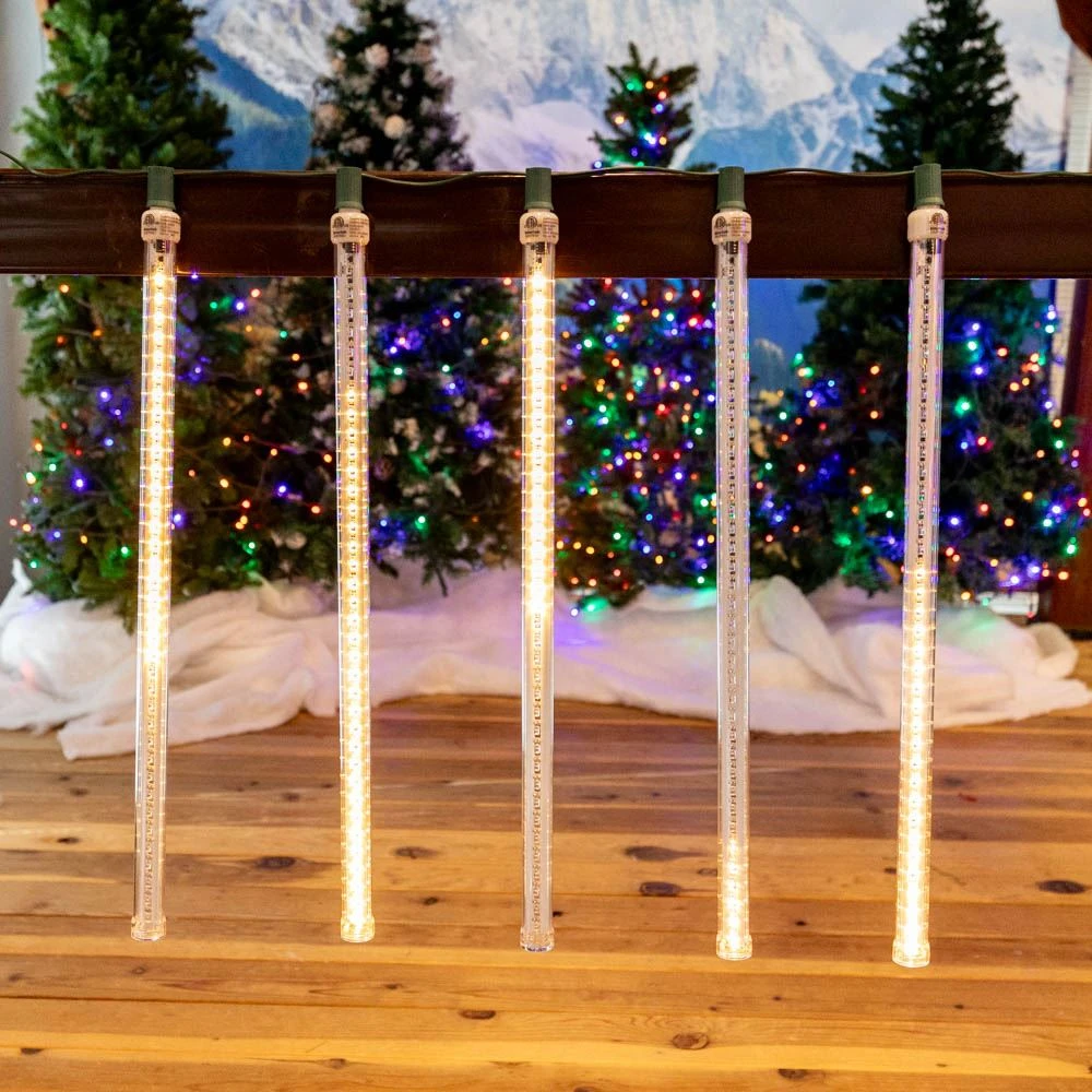 24" LED Cascading Meteor Starfall Tube Warm White Pack Of 5 1 24" LED Cascading Meteor Starfall Tube Warm White Pack Of 5