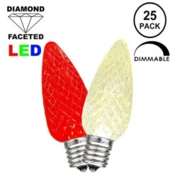 Red/Warm White C9 LED Replacement Bulbs 25 Pack