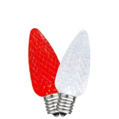 Red/Pure White C9 LED Replacement Bulbs 25 Pack 7 Red/Pure White C9 LED Replacement Bulbs 25 Pack -Christmas Lights Series 0033551 redpure white c9 led replacement bulbs 25 pack
