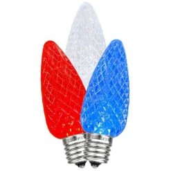 Red/White/Blue C9 LED Replacement Bulbs 25 Pack -Christmas Lights Series 0033560 redwhiteblue c9 led replacement bulbs 25 pack