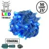 Twinkling Coaxial 50 LED Blue 6" Spacing Green Wire