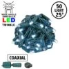 Twinkling Coaxial 50 LED Pure White 6" Spacing Green Wire