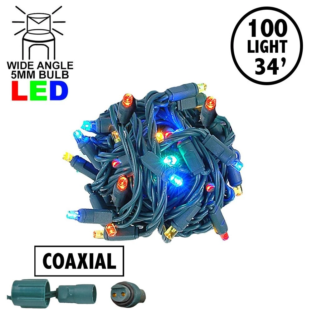 Coaxial 100 LED Multi 4" Spacing Green Wire 1 Coaxial 100 LED Multi 4" Spacing Green Wire