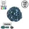 Coaxial 100 LED Pure White 6" Spacing Green Wire