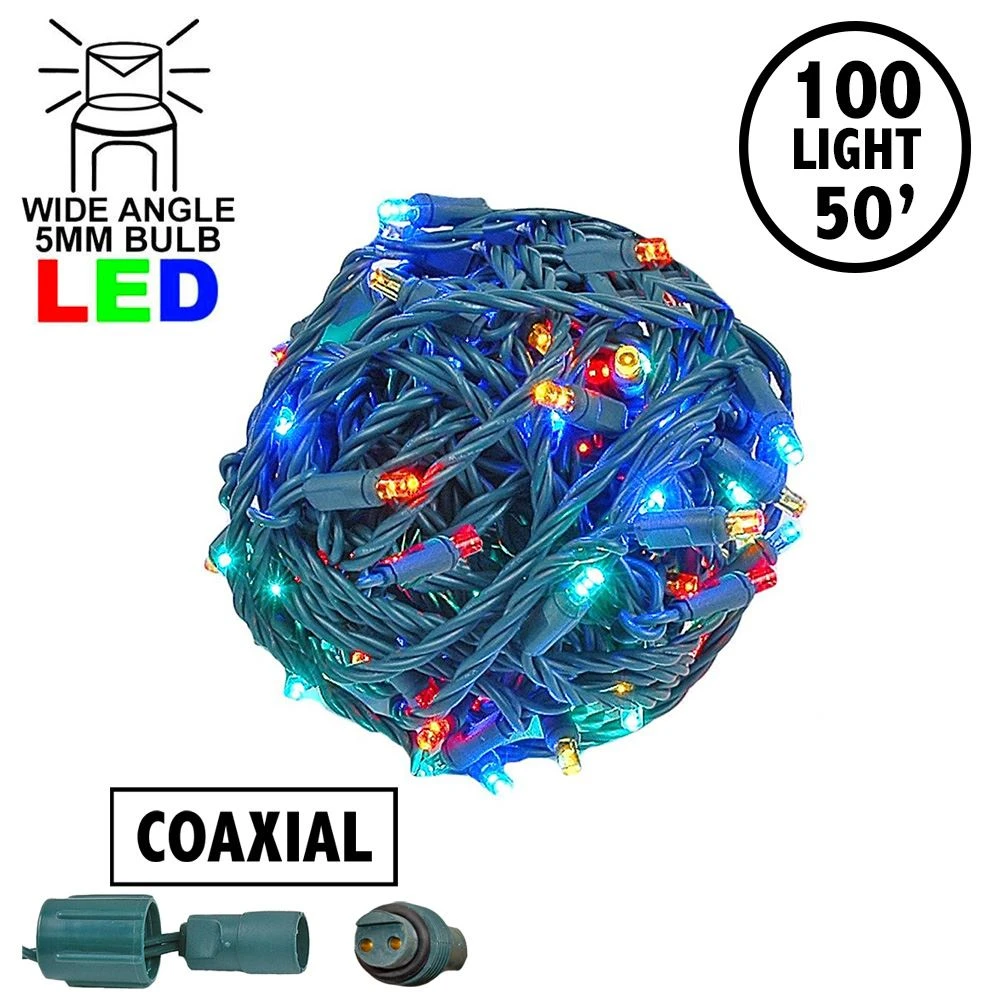 Coaxial 100 LED Multi 6" Spacing Green Wire 1 Coaxial 100 LED Multi 6" Spacing Green Wire