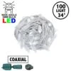 Coaxial 100 LED Pure White 4" Spacing White Wire