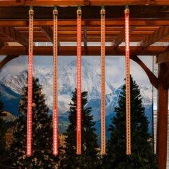 36" LED Cascading Meteor Starfall Tube Red Pack Of 5