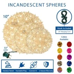 Clear 50 Light Mini Starlight Sphere 6" 17 Clear 50 Light Mini Starlight Sphere 6" -Christmas Lights Series 0033660 clear 50 light mini starlight sphere 6