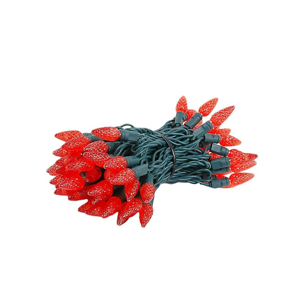 Coaxial Red 100 LED C6 Strawberry Mini Lights Commercial Grade On Green Wire 2 Coaxial Red 100 LED C6 Strawberry Mini Lights Commercial Grade On Green Wire - Image 2