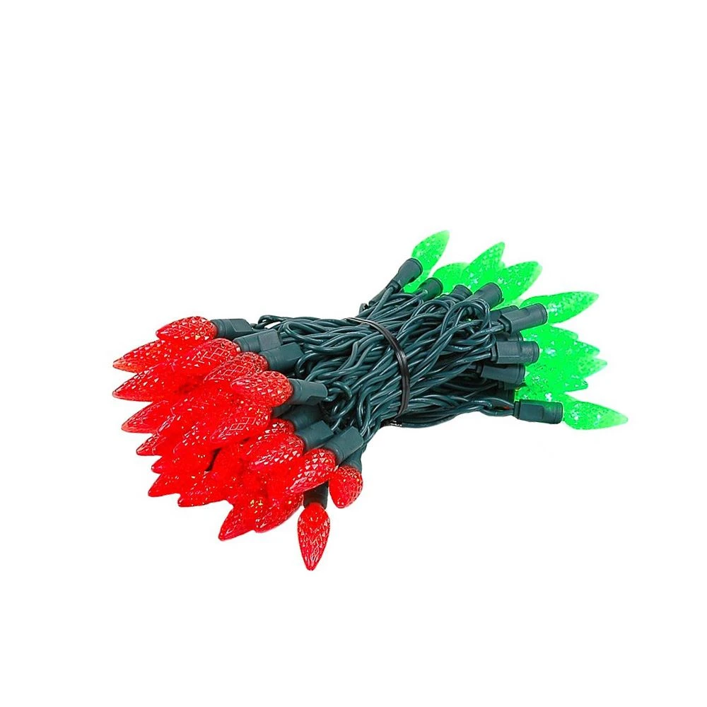 Coaxial Red/Green 70 LED C6 Strawberry Mini Lights Commercial Grade On Green Wire 3 Coaxial Red/Green 70 LED C6 Strawberry Mini Lights Commercial Grade On Green Wire - Image 3