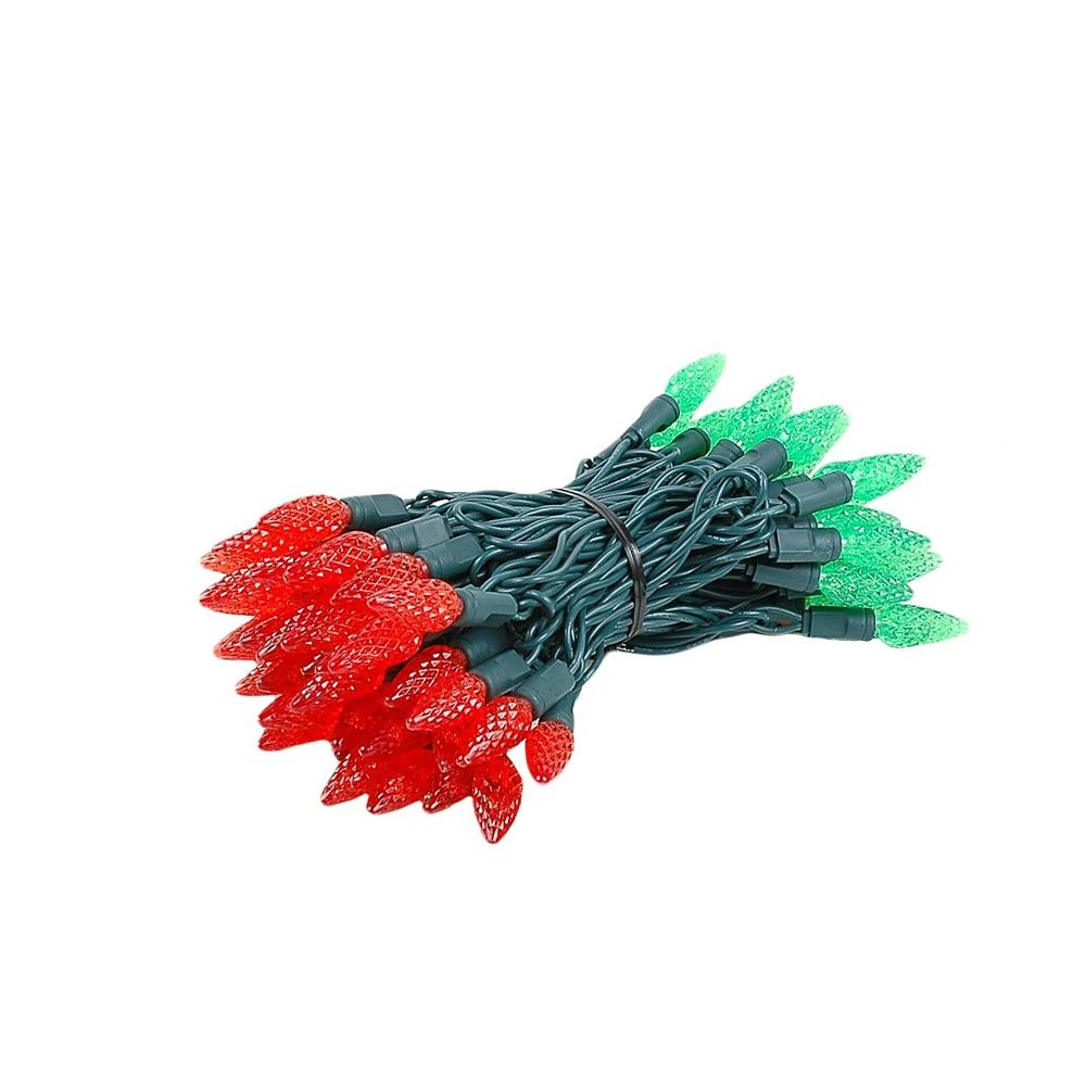 Coaxial Red/Green 70 LED C6 Strawberry Mini Lights Commercial Grade On Green Wire 2 Coaxial Red/Green 70 LED C6 Strawberry Mini Lights Commercial Grade On Green Wire - Image 2