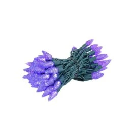 Coaxial Purple 70 LED C6 Strawberry Mini Lights Commercial Grade On Green Wire -Christmas Lights Series 0033722 coaxial purple 70 led c6 strawberry mini lights commercial grade on green wire