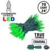 Coaxial *NEW* True Twinkle Green 70 LED C6 Strawberry Mini Lights Commercial Grade On Green Wire
