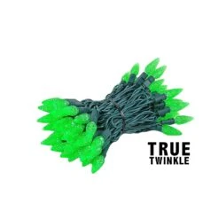 Coaxial *NEW* True Twinkle Green 70 LED C6 Strawberry Mini Lights Commercial Grade On Green Wire -Christmas Lights Series 0033732 coaxial new true twinkle green 70 led c6 strawberry mini lights commercial grade on green wire