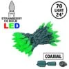 Coaxial Green 70 LED C6 Strawberry Mini Lights Commercial Grade On Green Wire