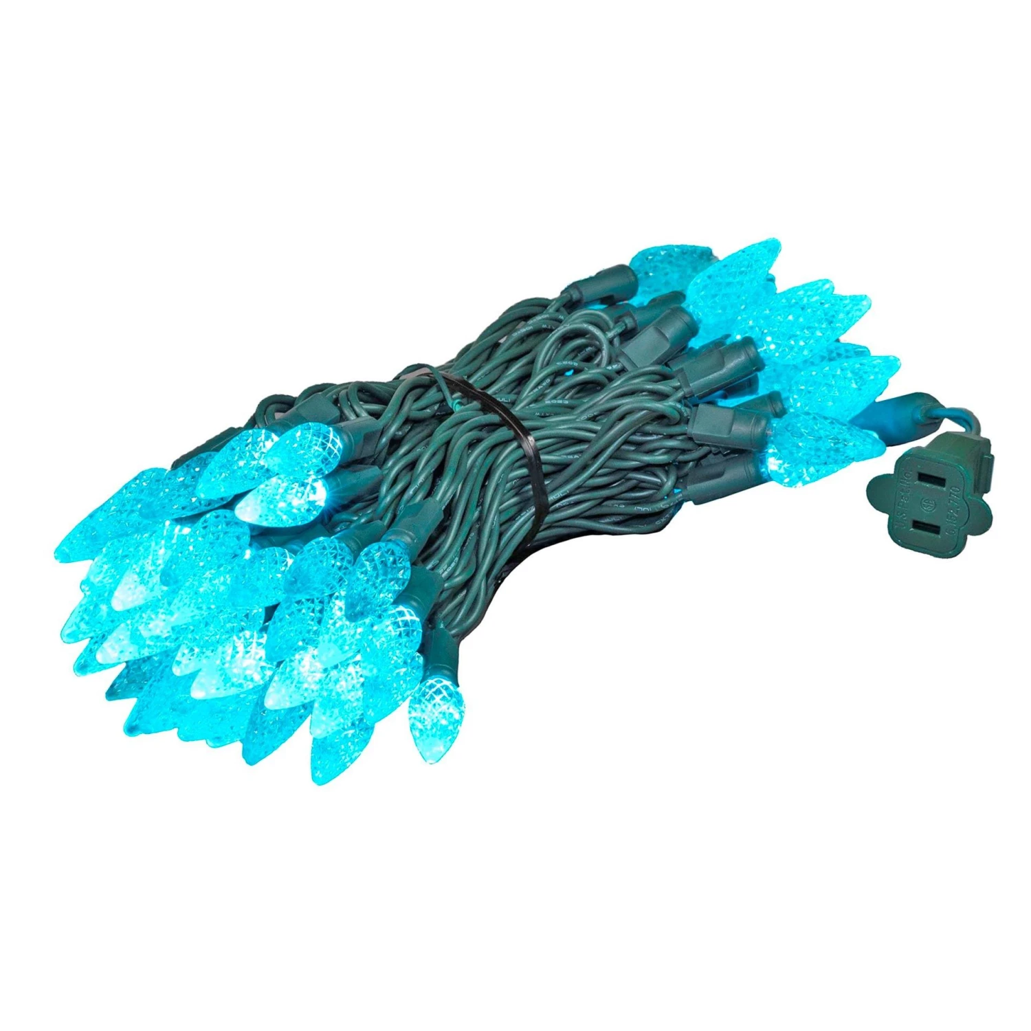 *NEW* True Twinkle Teal 70 LED C6 Strawberry Mini Lights Commercial Grade On Green Wire 2 *NEW* True Twinkle Teal 70 LED C6 Strawberry Mini Lights Commercial Grade On Green Wire - Image 2