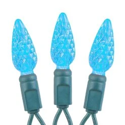 *NEW* True Twinkle Teal 70 LED C6 Strawberry Mini Lights Commercial Grade On Green Wire 10 *NEW* True Twinkle Teal 70 LED C6 Strawberry Mini Lights Commercial Grade On Green Wire -Christmas Lights Series 0033810 new true twinkle teal 70 led c6 strawberry mini lights commercial grade on green wire