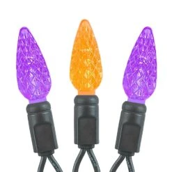 *NEW* True Twinkle Purple/Orange 70 LED C6 Strawberry Mini Lights Commercial Grade On Black Wire -Christmas Lights Series 0033820 new true twinkle purpleorange 70 led c6 strawberry mini lights commercial grade on black wire